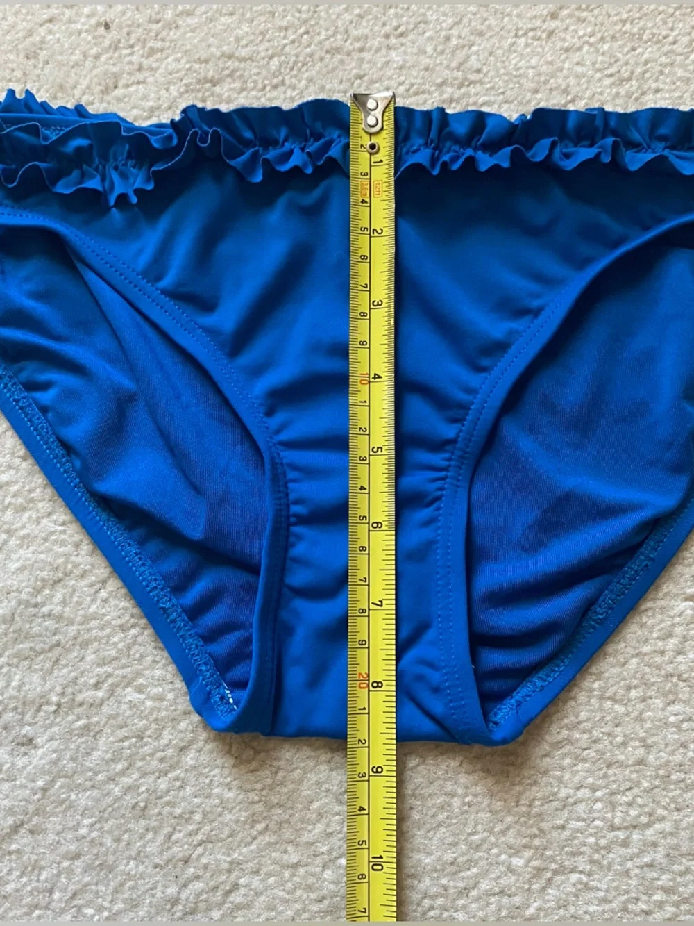 Kate Spade Macaw Blue Cabana Mini Ruffle Classic Bikini Bottoms Size Small